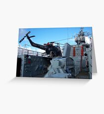 Helicopter on HMS Plymouth Greeting Card