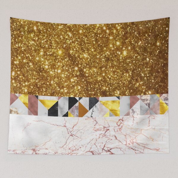 Item preview, Glittering Gold, Rosegold Marble and Geometric Metallic Pattern designed and sold by cadinera.