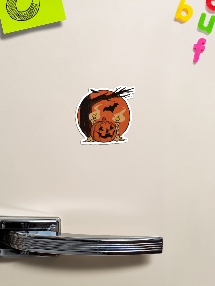 Halloween Jack O' Lantern Face Magnet for Sale by Mayoney