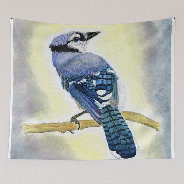Item preview, Bluejay Watercolor Painting designed and sold by vivasweetlove.