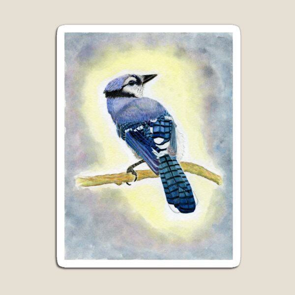 Bluejay Watercolor Painting Magnet
