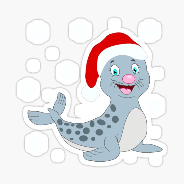 Weihnachts Baby Robbe Santa Claus Sticker