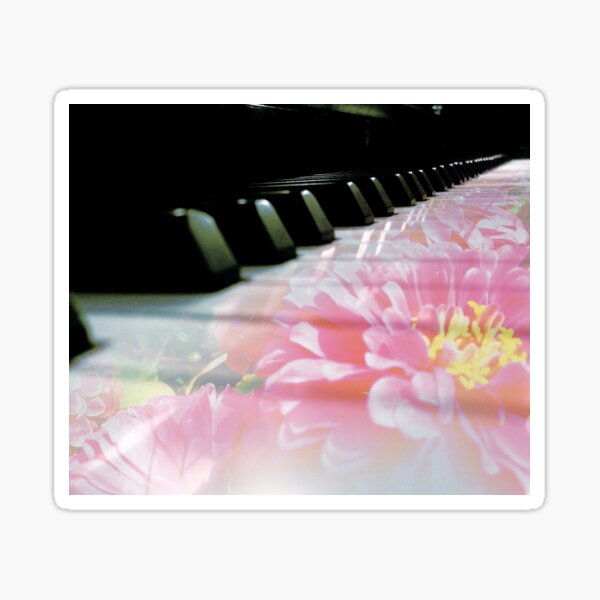 Flowered Piano Keys by Jerald Simon (Music Motivation - musicmotivation.com) Sticker