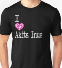 Camiseta unisex Yo Corazón Akita Inus | Amo las razas de perros Akita Inu