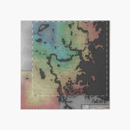 Fallout 4 Map Art Board Print