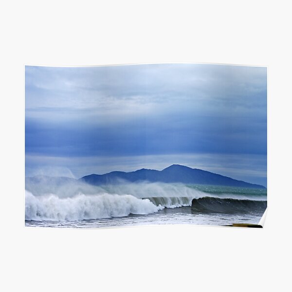 Surfs Up - Kapiti Island - New Zealand Poster