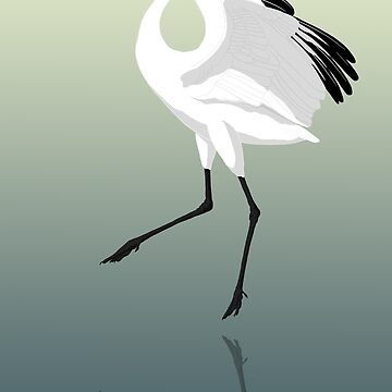 Artwork thumbnail, Whooping Crane (Support the International Crane Foundation) by BennuBirdy