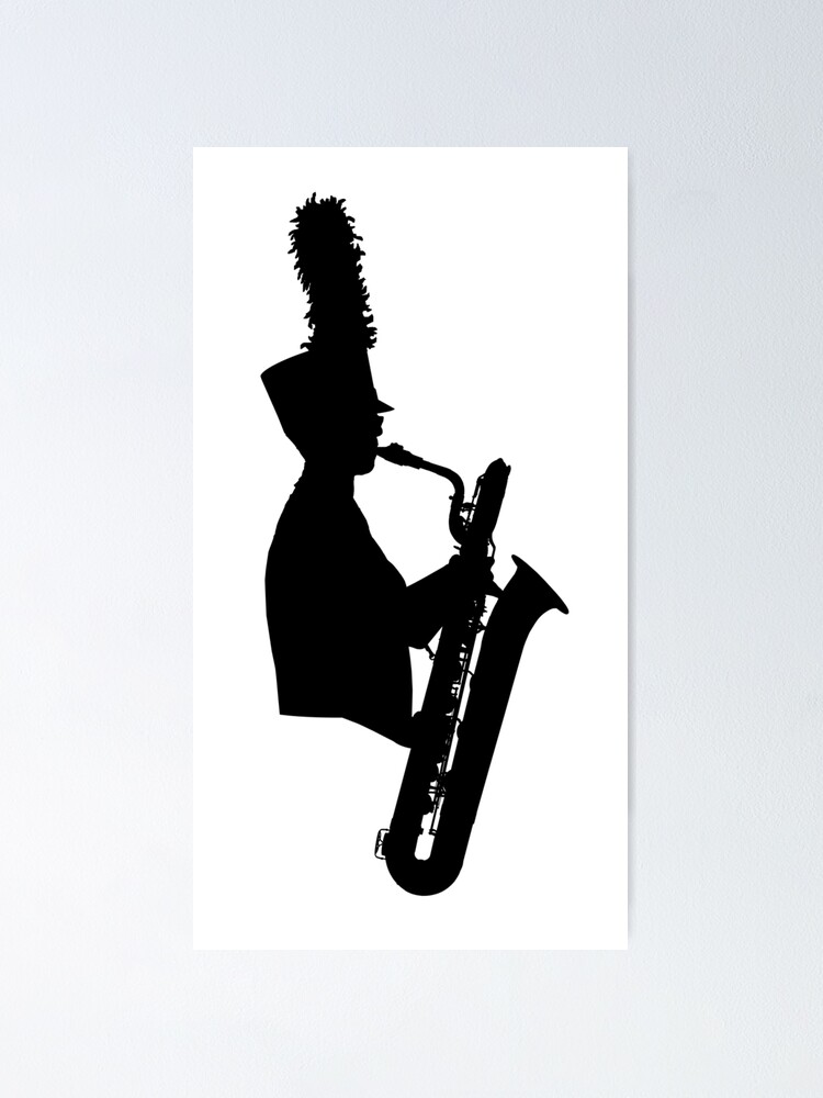 "Marching Band Bari Sax" Poster by Vistascribe Redbubble