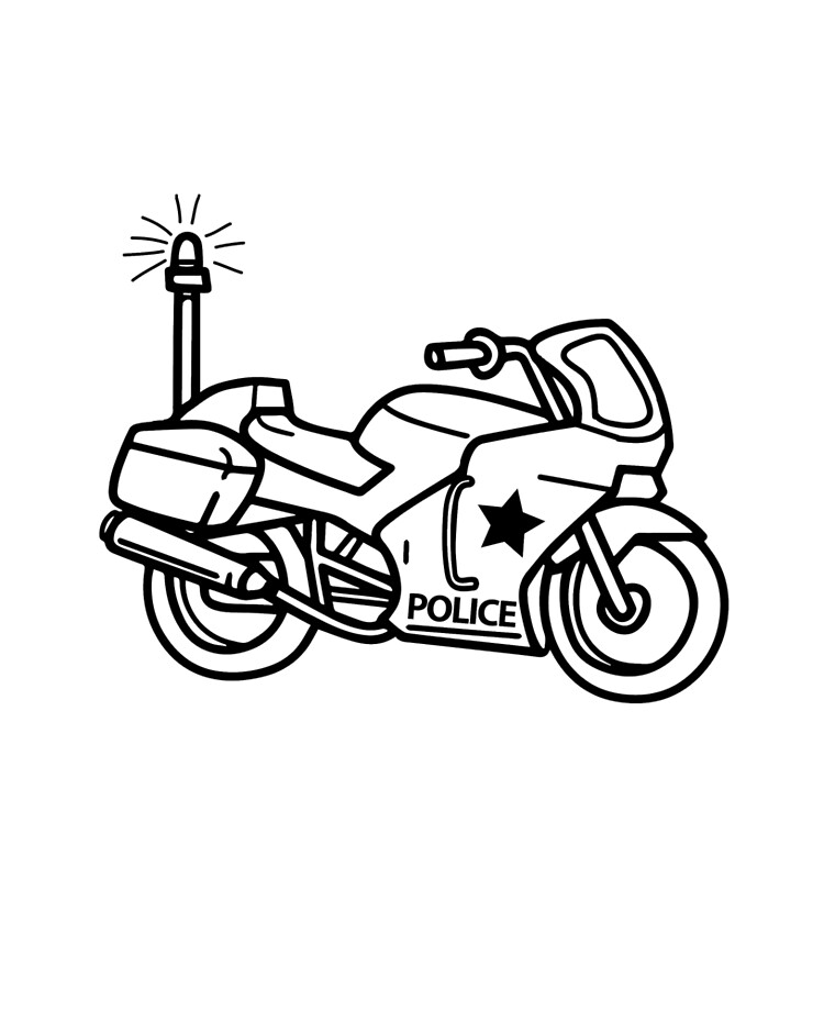 Dessin De Moto De Police - Coloriage Toupty Com La Police Az Coloriage