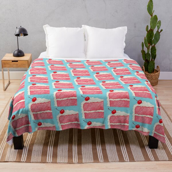 Item preview, Cherry Cake Slice Pattern - Blue designed and sold by Kelly  Gilleran.