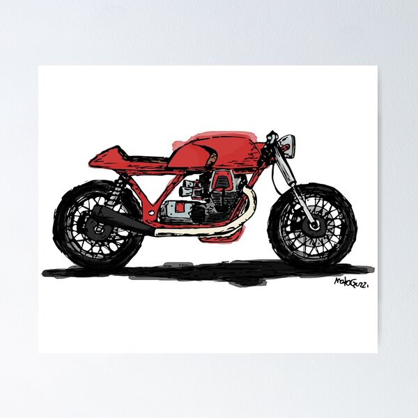 Item preview, Cafe Racer - Red Guzzi designed and sold by BlackBarrel.