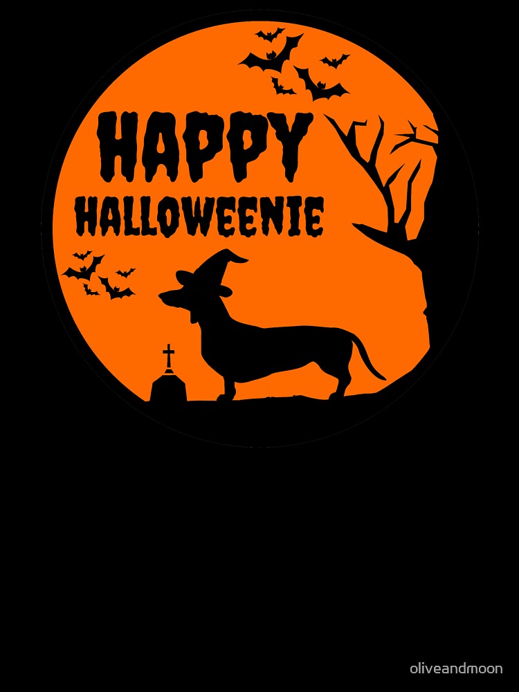 happy halloweenie dachshund