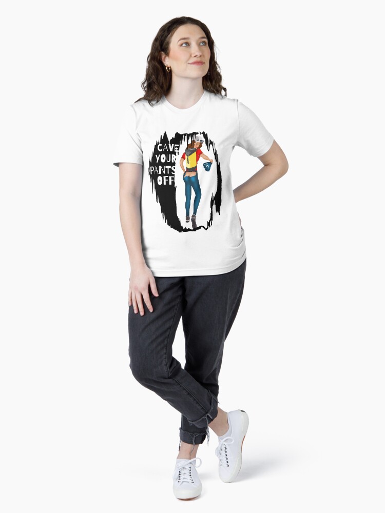 Thumbnail 4 of 7, Essential T-Shirt, "Cave Your Pants Off" Caving T-Shirt designed and sold by boundlesstees.
