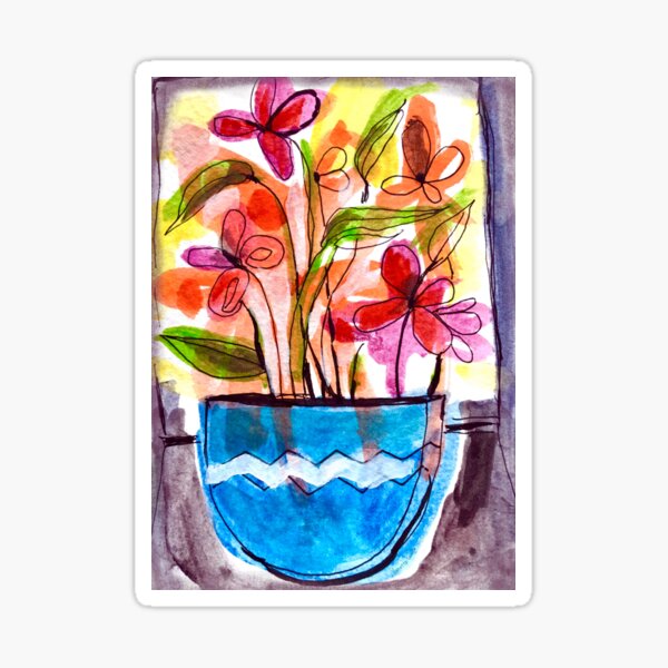 Flowers in a Vase 1.A Sticker