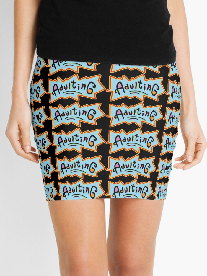 Retro 90s Kid Adulting Vintage Y2K Nostalgia Aesthetic Mini Skirt for Sale by StudioBlack Redbubble