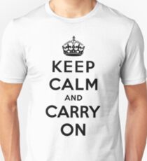 KEEP CALM AND CARRY ON (BLACK) Unisex T-Shirt