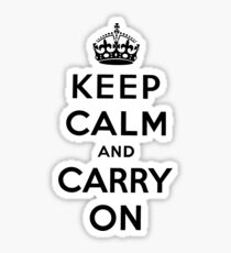 KEEP CALM AND CARRY ON (BLACK) Sticker