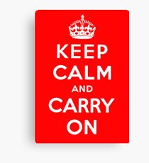 KEEP CALM AND CARRY ON (BLACK) Canvas Print
