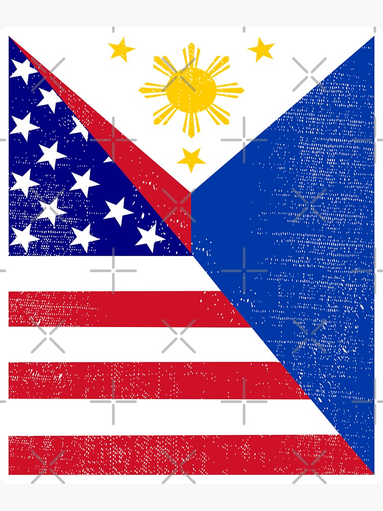 Thumbnail 3 of 3, Sticker, Filipino American Flag designed and sold by EthosWear.