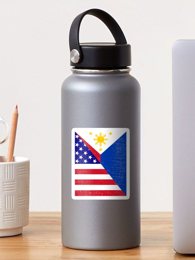 Thumbnail 1 of 3, Sticker, Filipino American Flag designed and sold by EthosWear.