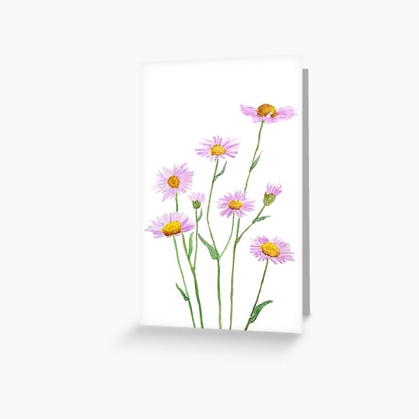 Item preview, hand painted little purple daisy watercolor  designed and sold by ColorandColor.