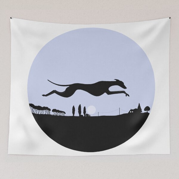 Item preview, Dawn Whippet Blue Round designed and sold by veryfastdog.