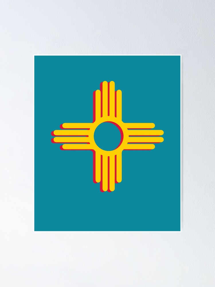 Zia Symbol New Mexico Symbol Poster By Jodirm Redbubble