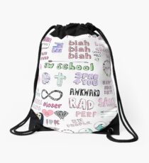 Tumblr Transparent Collage Drawstring Bag