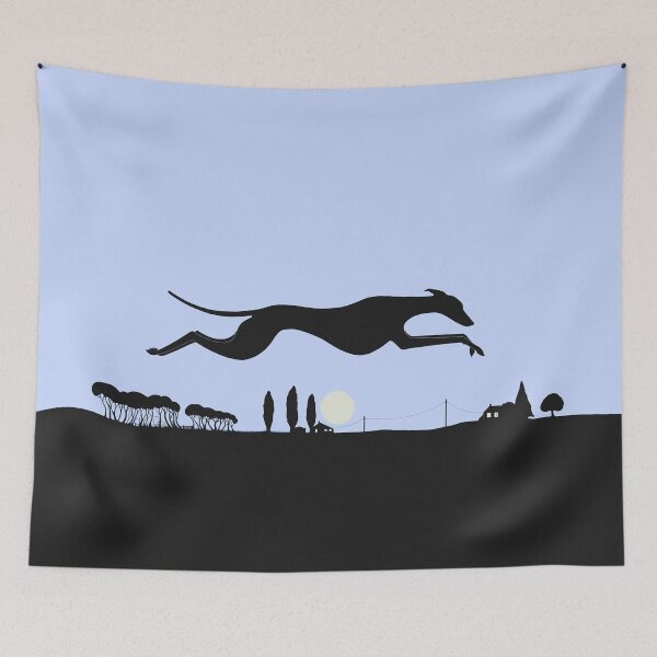 Item preview, Dawn Whippet Blue Square designed and sold by veryfastdog.