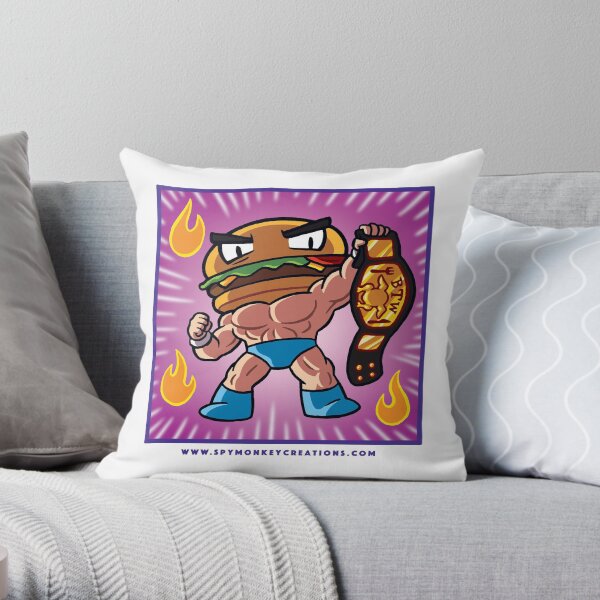 BTW - Jimmy Cheeseburger Throw Pillow