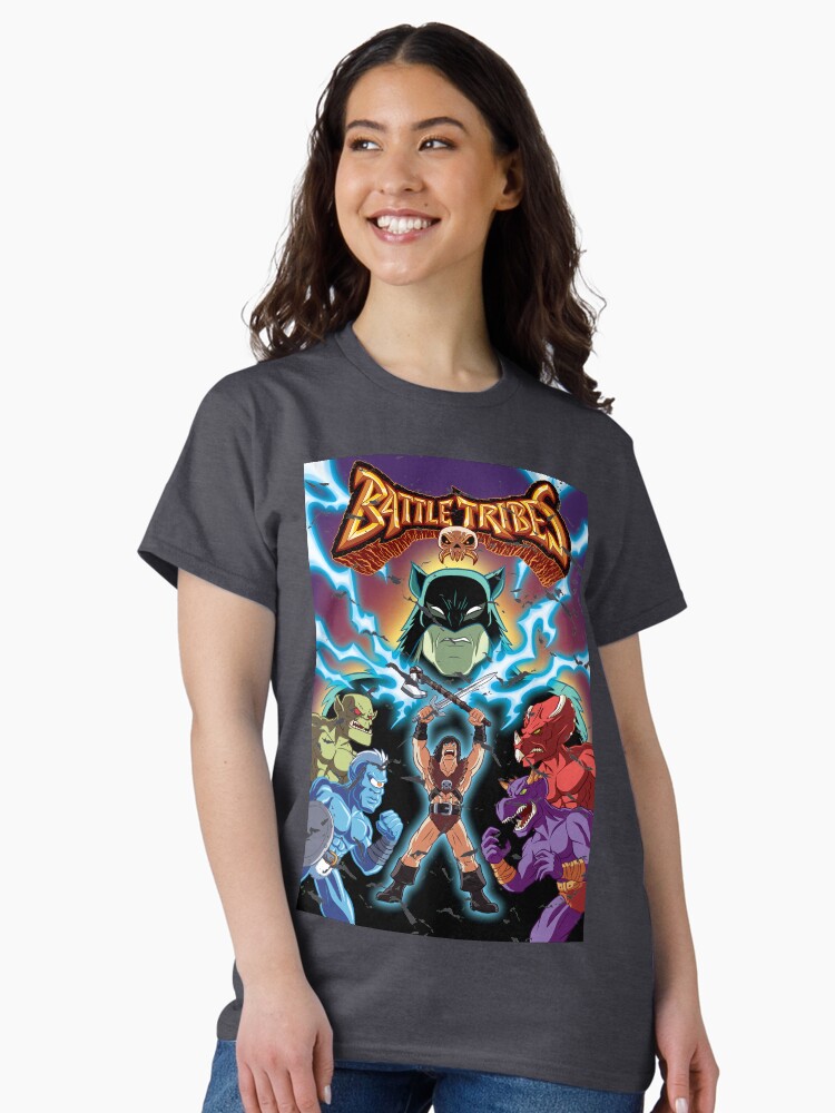 Thumbnail 1 of 7, Classic T-Shirt, Battle Tribes Illustration (Distressed) designed and sold by spymonkey.