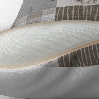 Alternate view of Deer Patchwork - Rustic Neutrals Throw Pillow
