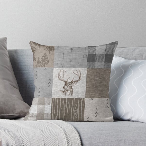 Artikel-Vorschau von Deer Patchwork - rustikal neutral, designt und verkauft von SugarPineDesign.