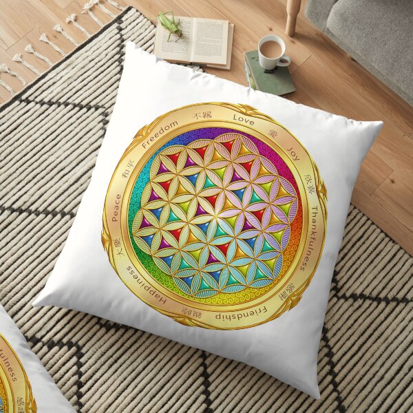 The Flower of Life - light Floor Pillow
