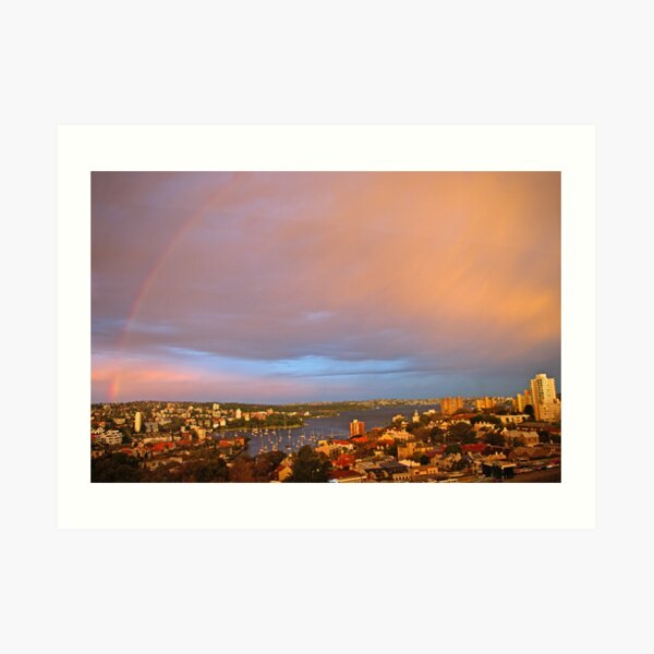 Rainbow Over Sydney at Sunset Art Print