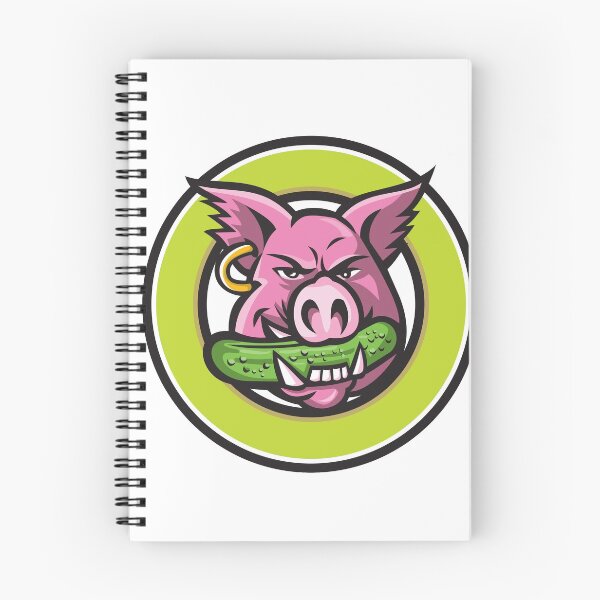 Item preview, Wild Pig Biting Pickle Circle Mascot designed and sold by patrimonio.