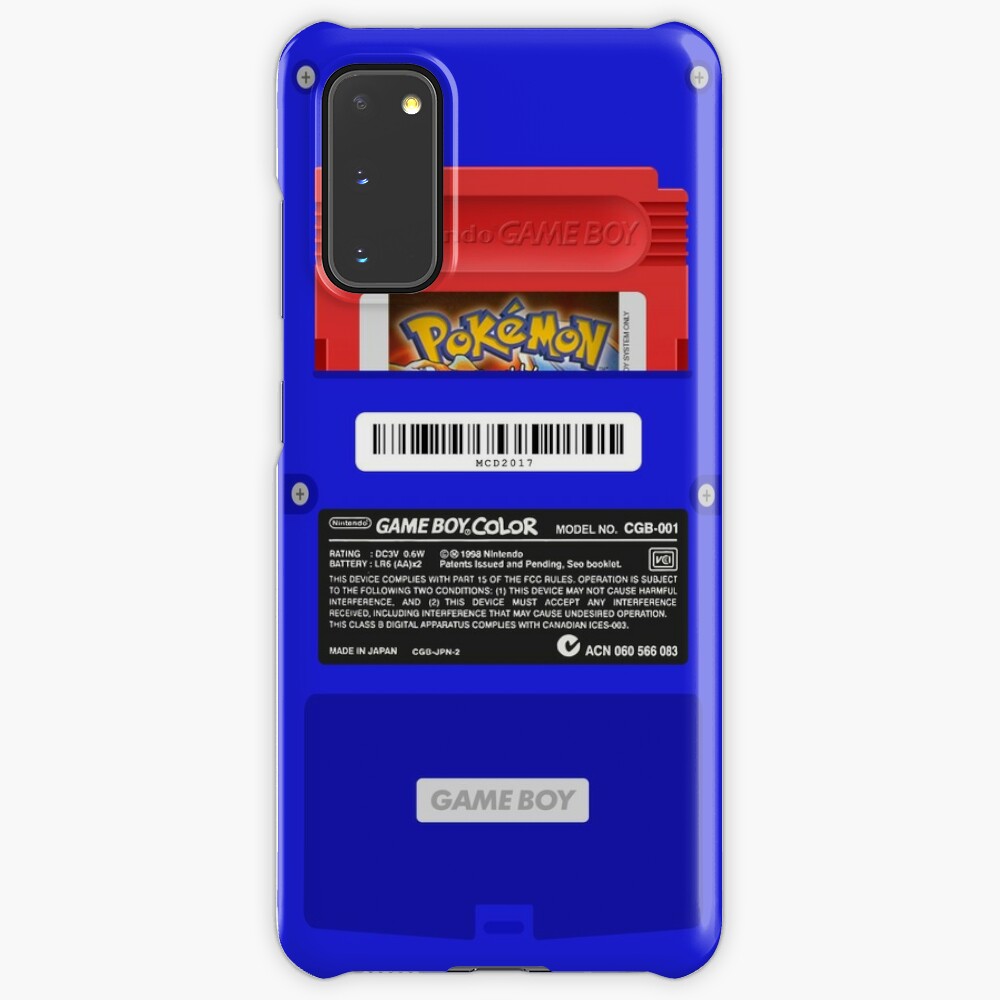 Blauer Gameboy Color Back Rote Patrone Hulle Klebefolie Fur Samsung Galaxy Von Marcod Redbubble