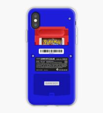 Blau GameBoy Color Zurück - Red Cartridge iPhone-Hülle & Cover