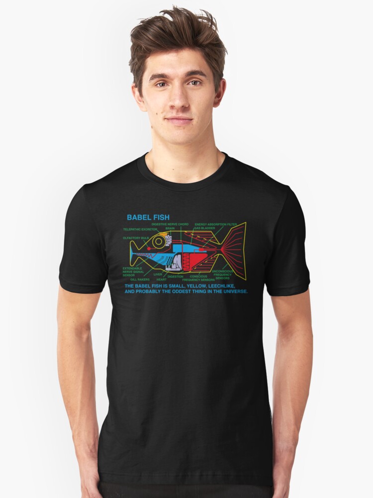 Alternate view of NDVH Babel Fish H2G2 Slim Fit T-Shirt
