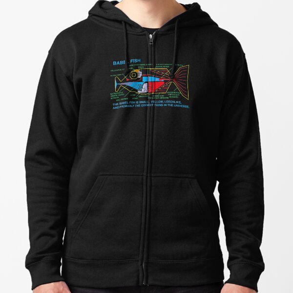 NDVH Babel Fish H2G2 Zipped Hoodie