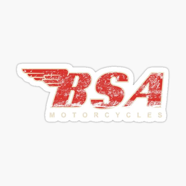 Bsa Rojo Y Amarillo Y 6 Pulgadas Clásica Motocicleta pegatinas 07092