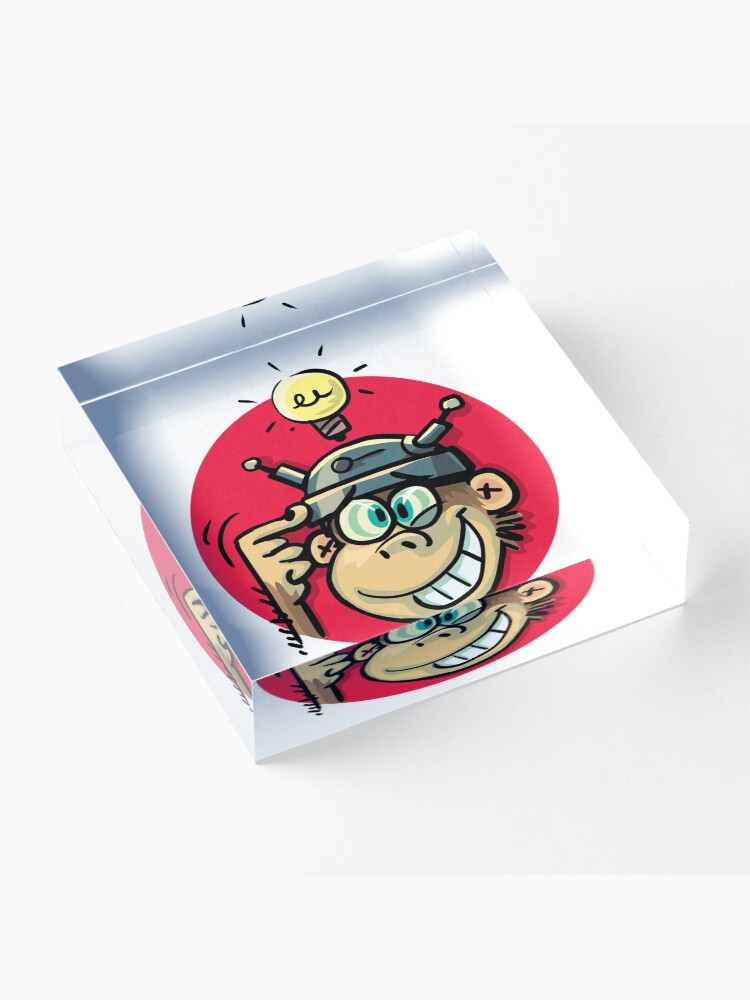 Alternate view of monkey has an idea Acrylic Block