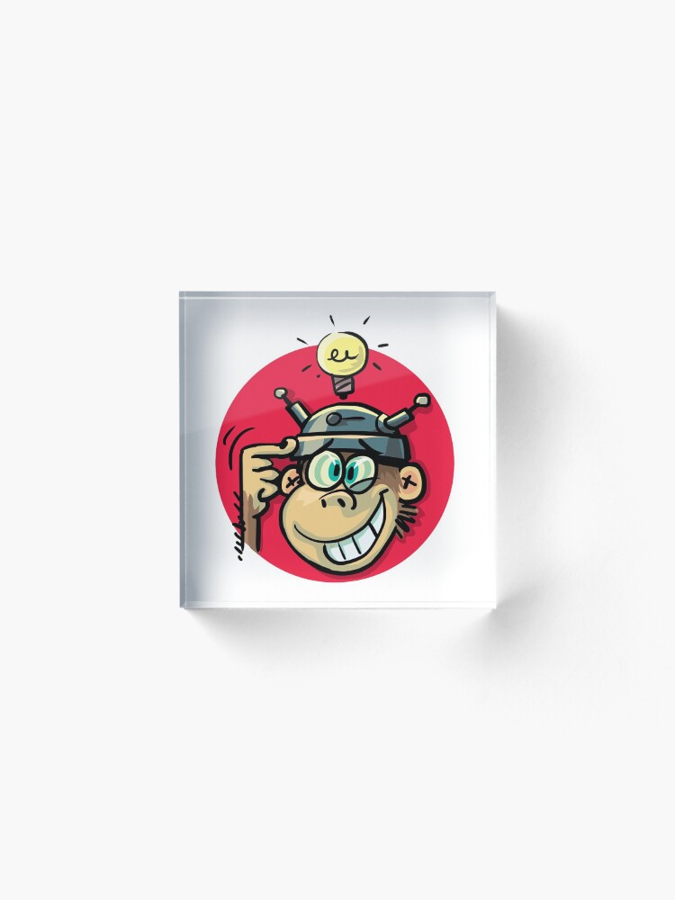 Alternate view of monkey has an idea Acrylic Block