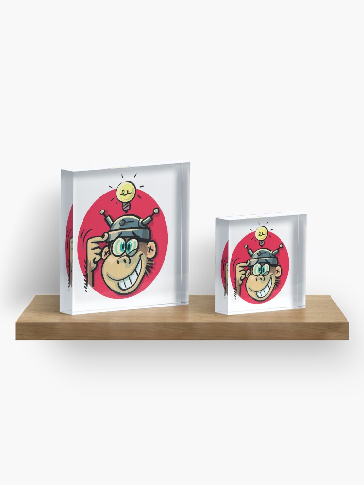 Alternate view of monkey has an idea Acrylic Block