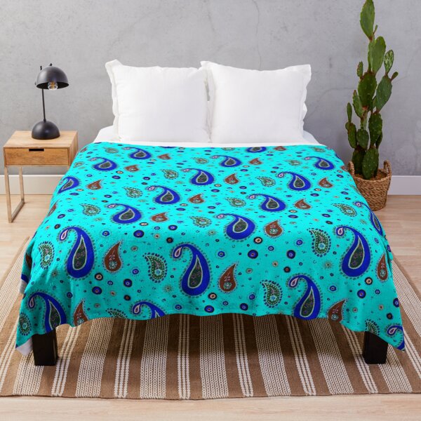 Item preview, Cashmere pattern on blue background designed and sold by Zamen.