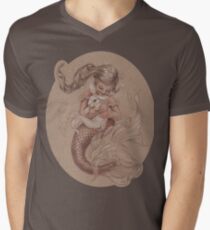 Mermaid with her pet Merbunny Men's V-Neck T-Shirt