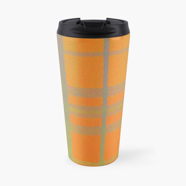 Orange Tartan Travel Mug
