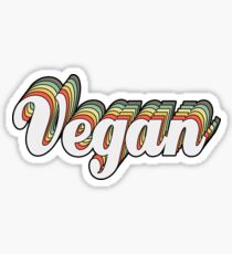 Vegan - Veganism - Retro 70s 80s - Text Sticker