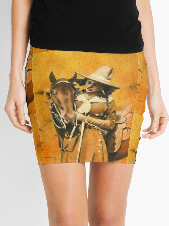 Vintage Cowgirl Mini Skirt for Sale by mictomart Redbubble