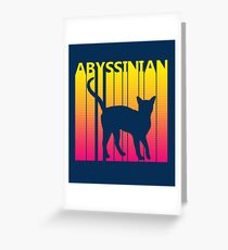 Funny Retro 1980s Abyssinian Cat Greeting Card